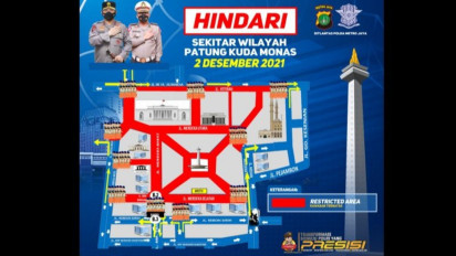 Reuni 212, Polisi Tutup Jalan Sekeliling Monas untuk Cegah Pengumpulan Massa, Ini Titik-titiknya