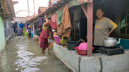 Banjir Rob di Pesisir Kabupaten Indramayu Semakin Meluas Hampir Empat Ribu Rumah Warga Terendam