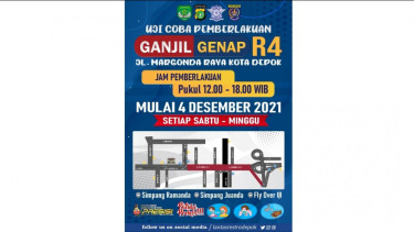 Uji Coba Ganjil Genap Margonda Raya Depok, Ini Jenis Kendaraan yang Dikecualikan