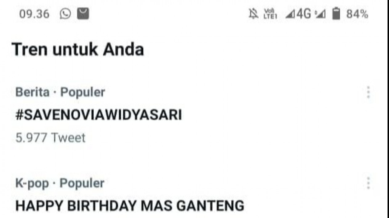 Buntut Kasus Bunuh Diri Mahasiswi UB, Tagar #SAVENOVIAWIDYASARI Trending di Twitter
            - galeri foto