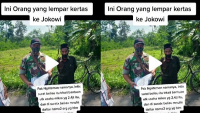 Viral Video Presiden Jokowi Dilempar Kertas di Lumajang, Ini Dia Penampakan Pak Ngateman Pelaku yang Diamankan Petugas
