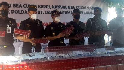 Bea dan Cukai Sumut Gagalkan Penyelundupan Jutaan Batang Rokok Ilegal Asal Singapura