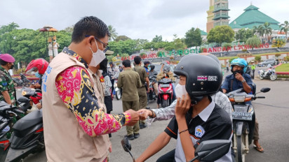 Satgas Covid 19 Bandar Lampung Jaring Pengendara yang Belum Divaksin