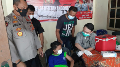 Polres Boyolali Gelar Program Vaksinasi Serentak Indonesia untuk Anak Usia  6-11 Tahun