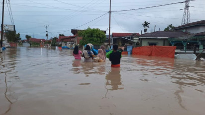 Ratusan Rumah Warga Sejumlah Desa di Kecamatan Depati Tujuh Kabupaten Kerinci Jambi Terendam Banjir