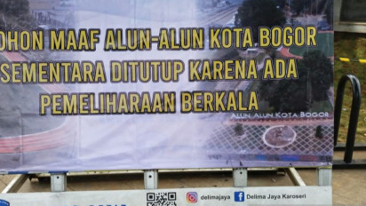Rusak Akibat Masyarakat, Pemkot Tutup Sementara Alun-Alun Kota Bogor Untuk Perbaikan
