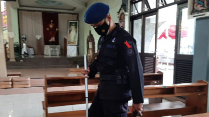 Tim Jibom Gegana Brimob Sisir 38 Gereja di DIY Jelang Natal