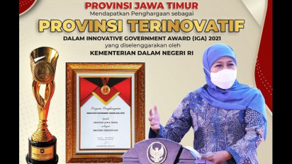 Raih Penghargaan IGA Awards Provinsi Terinovatif, Gubernur Khofifah Minta ASN Jatim Percepat Layanan Publik dan Kesejahteraan Masyarakat