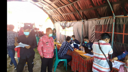 Ratusan Pengunjung Kawasan Wisata Pantai Ujung Pandaran Terjaring Razia Vaksin Covid 19