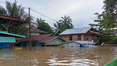 Hujan Deras Melanda Wilayah Sabah Malaysia, Belasan Desa di Nunukan Kalimantan Utara Terendam Banjir