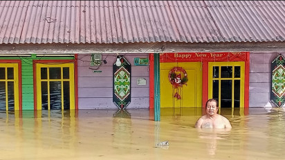 Sungai Pansiangan Meluap Akibat Hujan Deras Guyur Wilayah Sabah Malaysia, 19 Desa di Nunukan Terendam Banjir