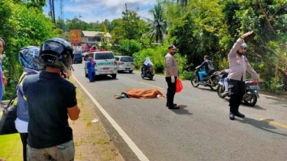 Hilang Kendali, Seorang Pengendara Motor Tewas Tabrak Truk RANDIS TNI AU