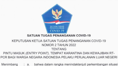 Satgas Covid-19 Terbitkan Aturan Terbaru Karantina Maksimal 10x24 Jam