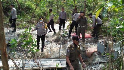 Tim Gabungan Gerebek Tambang Timah Ilegal di DAS Berok dan Gapura Nibung Pulau Bangka