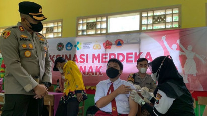 Polres Probolinggo Gelar Vaksinasi Anak Usia 6-11 Tahun Serentak