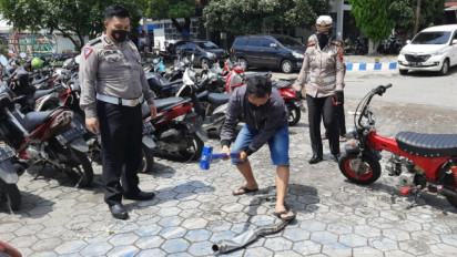 Satlantas Boyolali Amankan Ratusan Sepeda Motor Berknalpot Brong