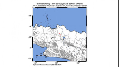 Kabupaten Bekasi Diguncang Gempa Bumi Tektonik Mag 2.3