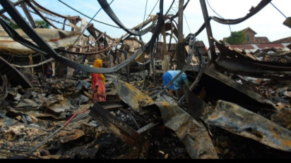 Pasar Karangawen Demak Terbakar, Ratusan Toko dan Kios Ludes