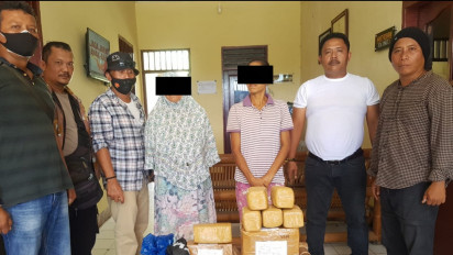 Nekat Kirim Ganja Via Kantor Pos Dua Ibu Rumah Tangga di Langkat Ditangkap