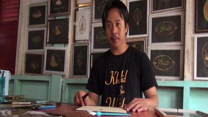 Seni Lukis Siluet dari Daun Nangka Kering Tembus Bursa Mancanegara