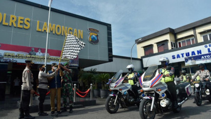 Patroli Rutin Penegakan Protokol Kesehatan, Polisi Gelar Pasukan Pamor Keris