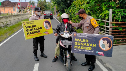 Antisipasi Lonjakan Covid-19, Polres OKU Galakkan Razia Masker