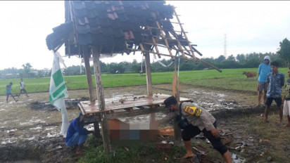 Disambar Petir Saat Berteduh di Rumah Sawah, Seorang Petani Meninggal Dunia Satu Luka Berat