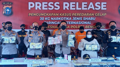 Jajaran Polda Riau Berhasil Gagalkan Peredaran Sabu Seberat 30Kg
