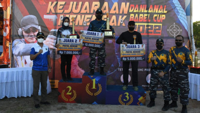 Lomba Penembak Jitu Lanal Babel, Tim Tembak Pistol Presisi Beregu Lanal Babel Juara 1