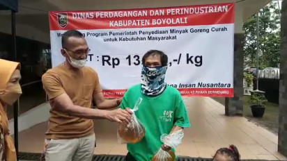 Disdagperin Boyolali Gelar Operasi Pasar Minyak Goreng Curah Rp13.000 per Kilogram