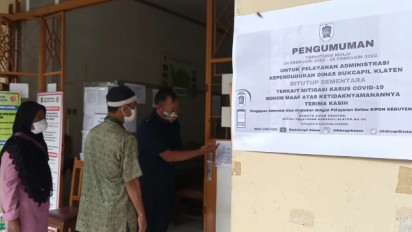 Empat Pegawai Terpapar Covid-19, Pelayanan Kantor Disdukcapil Klaten Dihentikan