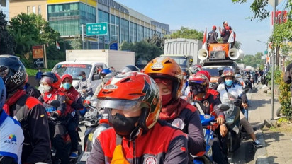 Ratusan Buruh di Tangerang Mulai Bergerak ke Jakarta Untuk Demo Menolak Peraturan Pencairan JHT
