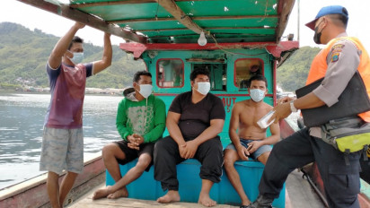 Patroli Dialogis, Polairud Polres Sibolga Imbau Masyarakat Pesisir Peduli Prokes