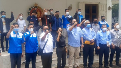 Datangi DPRD DIY, Gabungan Buruh di Yogyakarta Tolak Aturan JHT