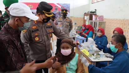 TNI-Polri di Gresik Upayakan Percepat Booster dan Akselerasi Vaksinasi  Anak