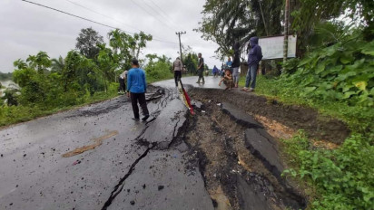Jalan Penghubung Antar Kabupaten Gayo Luwes dan Aceh Timur Amblas
