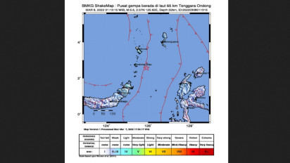 Gempa Magnitudo 5,6 Guncang Odong Kepulauan Sitaro Sulawesi Utara