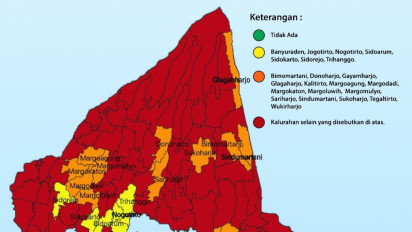 Waspada! 64 dari 86 Kalurahan di Sleman Zona Merah Covid-19