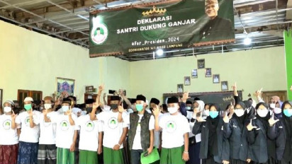 Ratusan Santri Bandar Lampung Gelar Deklarasi Dukung Ganjar Maju Capres 2024
