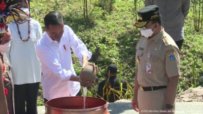 Prosesi Penyatuan Tanah dan Air dari 34 Provinsi di IKN, Presiden: Ini Kebhinekaan