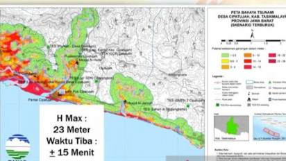 BMKG Petakan Tasikmalaya Wilayah Terancam Tsunami Megathrust Tertinggi