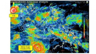 Siklon Tropis Charlotte Jauhi Indonesia, Mayoritas Kota Berawan