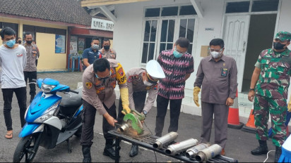 Jelang Ramadhan, Polres Salatiga Musnahkan Ribuan Knalpot Brong