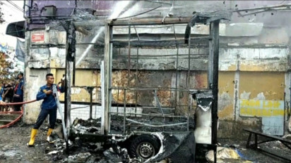 Pos Polantas Polsek Sunggal Dibakar