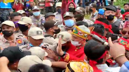 Sempat Dihalangi Saat Eksekusi Keputusan Sidang Adat, Pasukan Batamad Nyaris Bentrok dengan Keamanan Kebun