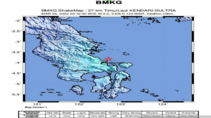 Gempa Magnitudo 5,2 di Kendari Tak Berpotensi Tsunami