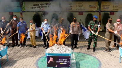 Rugikan Negara Ratusan Juta, Ribuan Rokok dan Minuman Ilegal Dimusnahkan