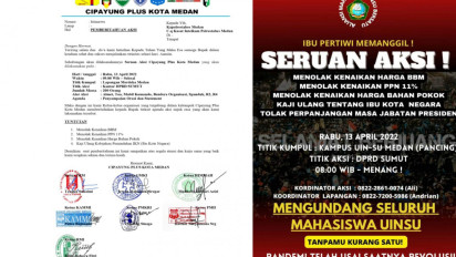Hari ini! Mahasiswa Berbagai Universitas di Medan Aksi Unras ke Gedung DPRDSU