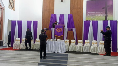 Jelang Paskah, Jihandak Polda DIY Sterilisasi Sejumlah Gereja di Gunungkidul