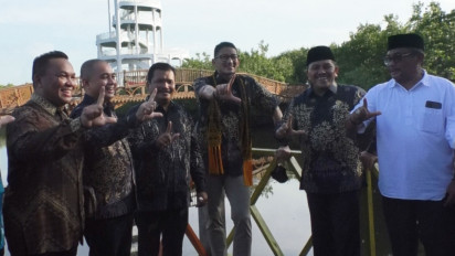 Sandiaga Uno Terkesan dengan Keindahan Wisata Mangrove di Kota Langsa